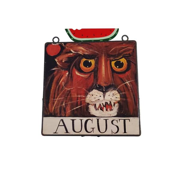 Vintage Nancy Thomas 1995 August Lion Metal Watermelon Original Month Series - Picture 7 of 8